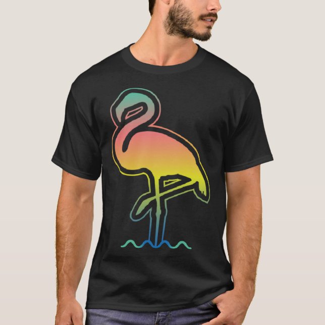 Camiseta Flamingo Sunset Vibes  Summer Family Vacation Isla (Anverso)