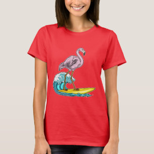 Camiseta Flamingo Surfer Surfboard