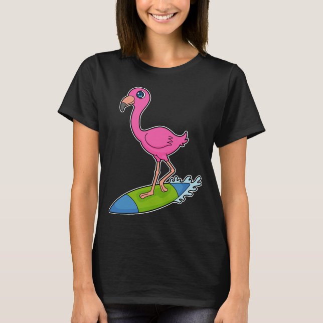 Camiseta Flamingo Surfer Surfboard (Anverso)