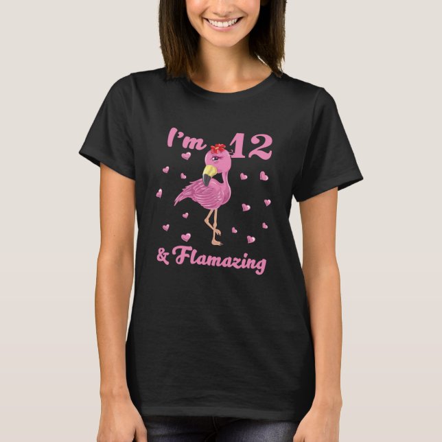 Camiseta Flamingo, tengo 12 años y Chica de 12. (Anverso)