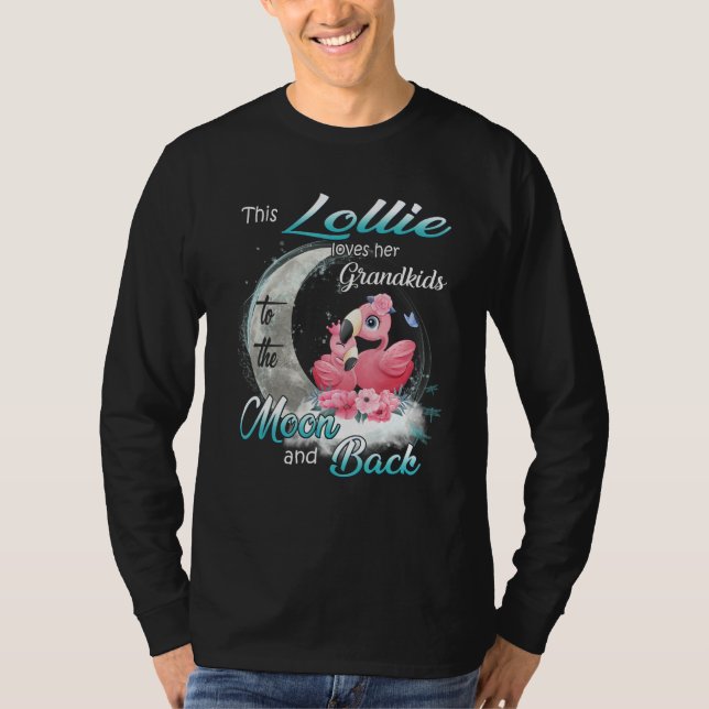 Camiseta Flamingo This Lollie Loves Her Grandkids To Moon A (Anverso)