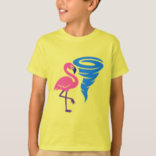 Camiseta Flamingo Tornado Audaz Arte Gráfico Moderno