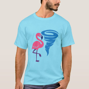 Camiseta Flamingo Tornado Audaz Arte Gráfico Moderno