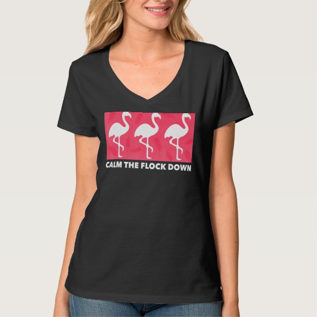 Camiseta Flamingo Tranquiliza El Verano De Aves Rosa (Anverso)