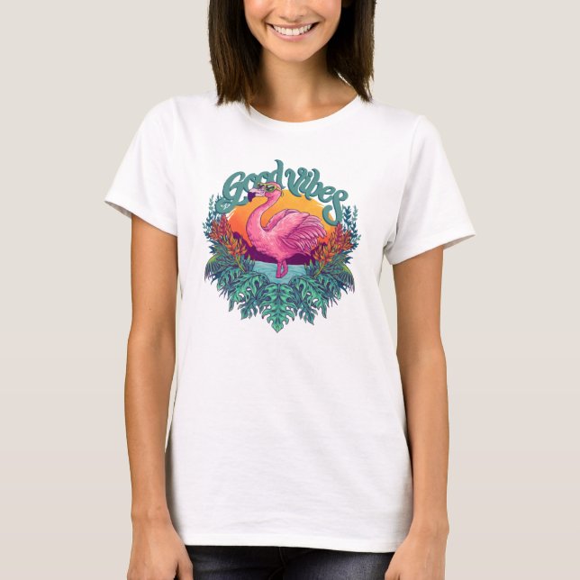 Camiseta Flamingo tropical (Anverso)