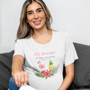 Camiseta Flamingo Tropical es un Baby Shower Chica