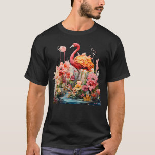 Camiseta Flamingo Tropical Fantasy Paradise Bloom