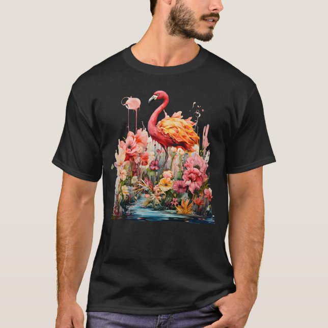 Camiseta Flamingo Tropical Fantasy Paradise Bloom (Anverso)