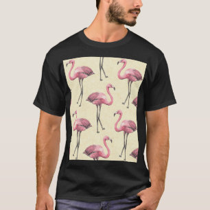 Camiseta Flamingo Tropical: Papel de fondo acuático.