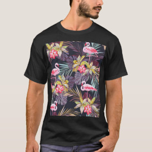 Camiseta Flamingo Tropical: Patrón veraniego sin foco
