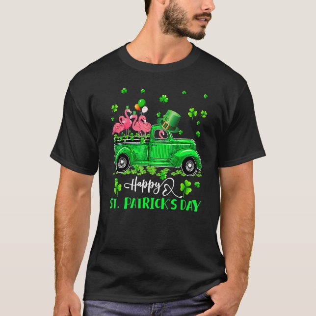 Camiseta Flamingo Truck Shamrock Green Lucky Shamrock St Pa (Anverso)