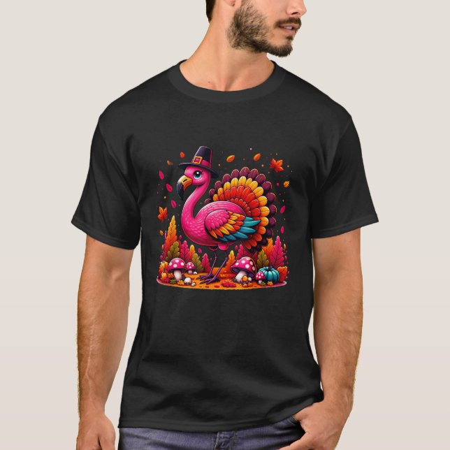 Camiseta Flamingo Turquía aguda flamenco Turquía caen de la (Anverso)