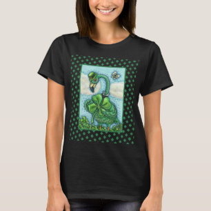 CAMISETA FLAMINGO VERDE IRLANDÉS, CUTE FELIZ ST. EL DÍA DE