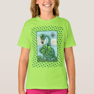 CAMISETA FLAMINGO VERDE IRLANDÉS, CUTE FELIZ ST. EL DÍA DE 