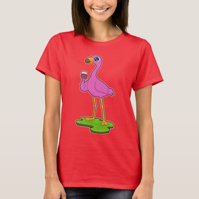 Camiseta Flamingo Vino Rojo (Anverso)