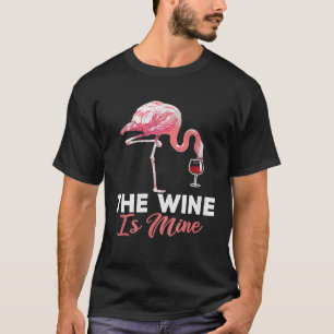 Camiseta Flamingo Wine Avers Fiesta de diversión con flamen