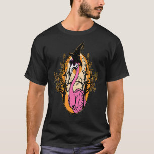 Camiseta Flamingo Witch Lazy Halloween disfraz Bir tropical