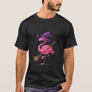 Camiseta Flamingo Witch Scary Fiesta Halloween Costume T Sh