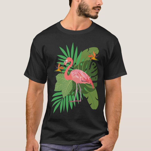 Camiseta Flamingo with leaves (Anverso)