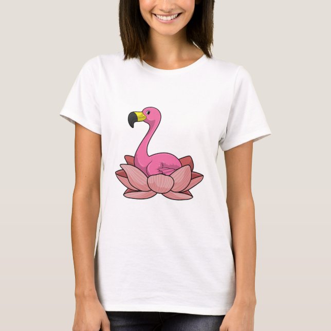 Camiseta Flamingo with Lotus flower (Anverso)