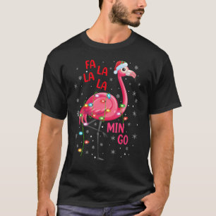 Camiseta Flamingo Xmas Luces Fa La Mingo Flamingo Chris