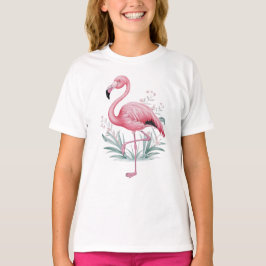 Camiseta Flamingo y Flores