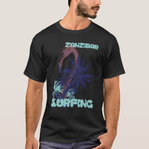 Camiseta Flamingo Zanzibar Surfing Palm Tree Beach Ocean Va