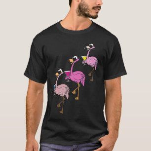 Camiseta Flamingos bebe mimosa alcohol de ave agradable