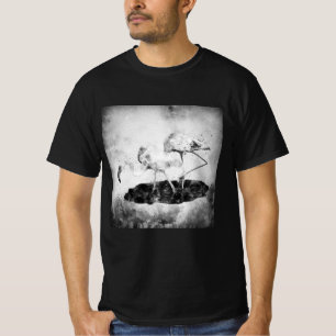 Camiseta Flamingos de color blanco y negro