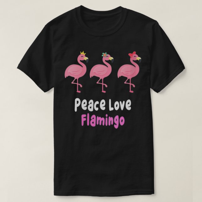 Camiseta Flamingos divertidos, amor por la paz, flamingo ro (Diseño del anverso)