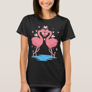 Camiseta Flamingos El día de San Valentín por pareja enamor