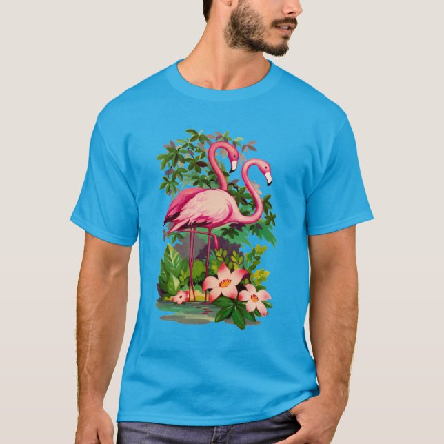 Camiseta Flamingos retro (Anverso)