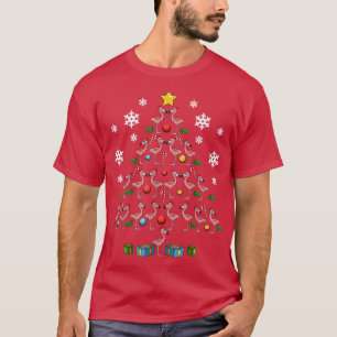 Camiseta Flamingos Tree Santa Fun Cute Celebrar Feliz Chris