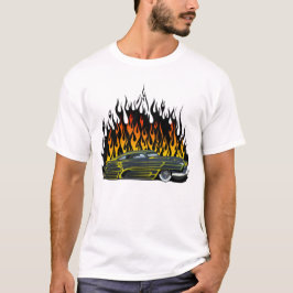 Camiseta flamme feu flame hot rod voiture vintage americain