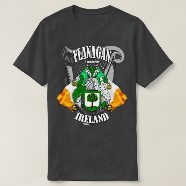 Camiseta Flanagan Family Name English and Irish (Diseño del anverso)