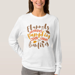 Camiseta Flandes Hay Rides Pumpkins Cider Sale Fuegos