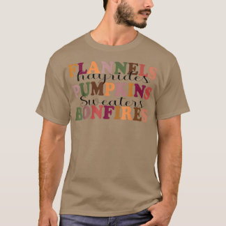 Camiseta Flandes Hayrides Pumpkins Caer Vibes Otoño Gracias