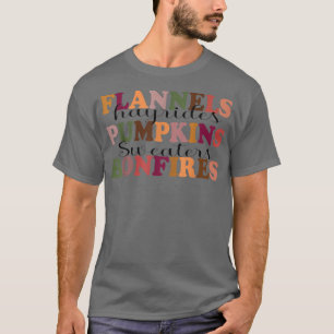 Camiseta Flandes Hayrides Pumpkins Caer Vibes Otoño Gracias