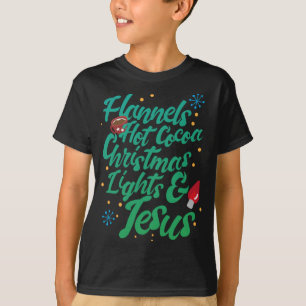 Camiseta Flandes Navidades De Cacao Calientes Luces Y Jesús