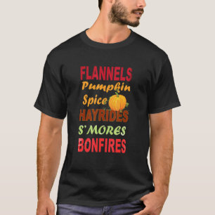 Camiseta Flannel Calabaza Spice Hayrides Las hogueras caen