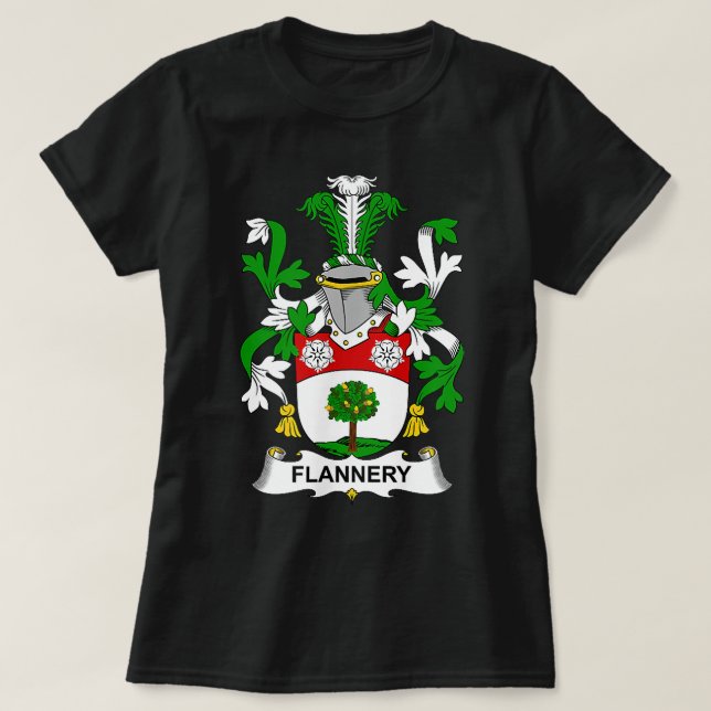 Camiseta Flannery Coat of Arms Family Crest  (Diseño del anverso)