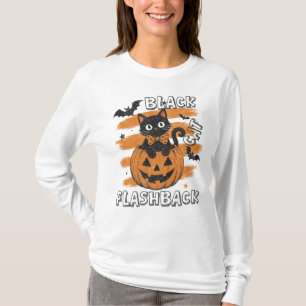 Camiseta Flashback de Halloween de Gato Negro