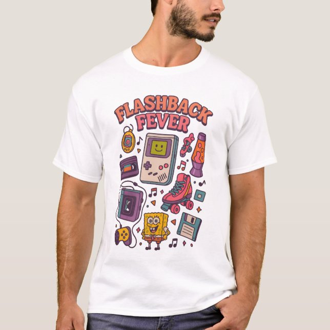 Camiseta Flashback Fever – Nostalgia Retro 80s 90s (Anverso)