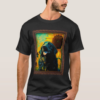 Camiseta Flat Coated Retriever Painting Sunflower Flower Mo