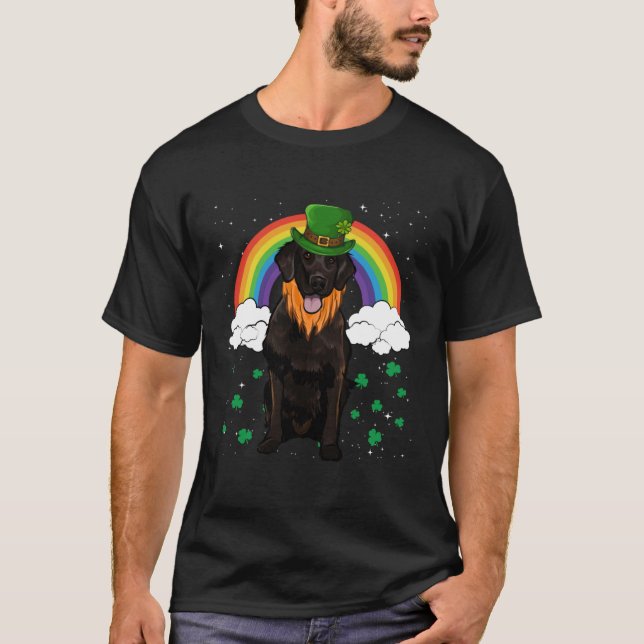 Camiseta Flat Coated Retriever St Patricks Day Leprechaun (Anverso)