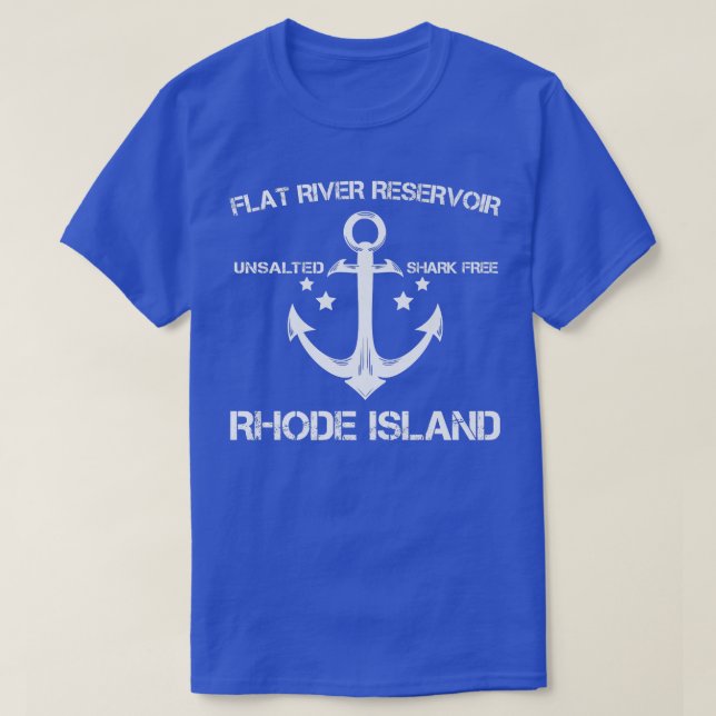 Camiseta FLAT RIVER RESERVOIR RHODE ISLAND Funny Fishing Ca (Diseño del anverso)