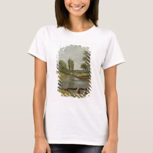 Camiseta Flatford Lock, 1810-11 (aceite sobre papel sobre l