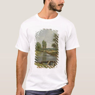 Camiseta Flatford Lock, 1810-11 (aceite sobre papel sobre l