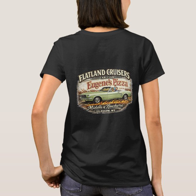 Camiseta Flatland Cruisers Car Club–Eugene's Pizza (Reverso)