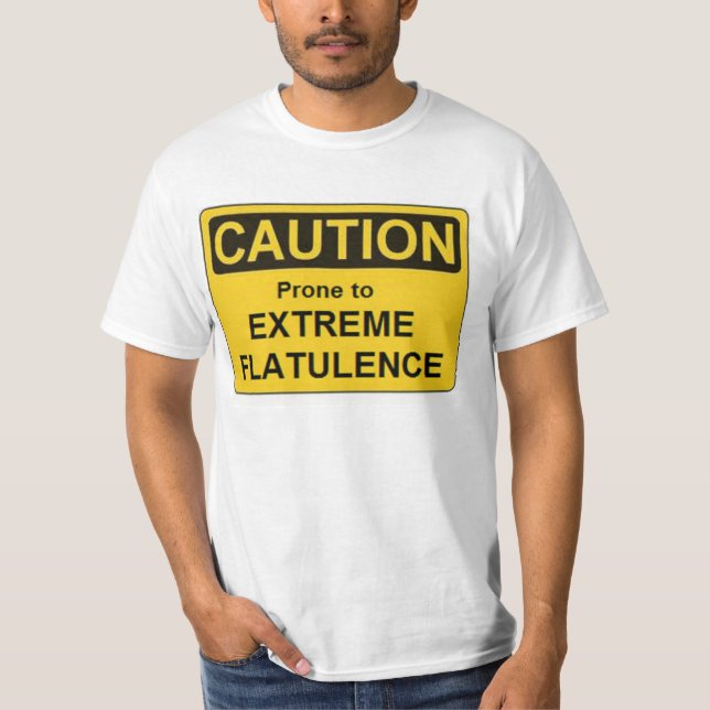Camiseta Flatulencia del extremo de la LAFS-Precaución (Anverso)